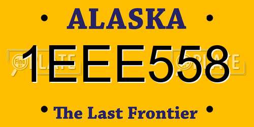 1EEE558 Alaska License Plate