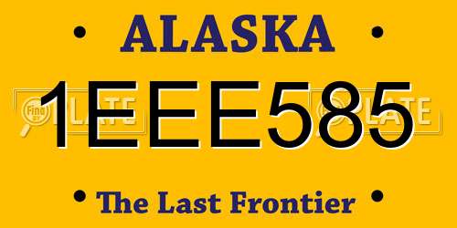 1EEE585 Alaska License Plate