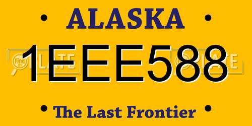 1EEE588 Alaska License Plate