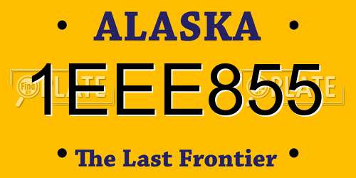 1EEE855 Alaska License Plate
