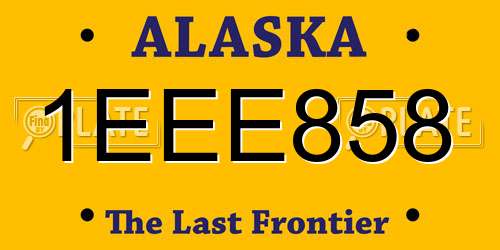 1EEE858 Alaska License Plate