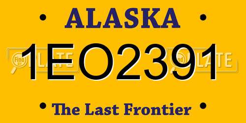 1EO2391 Alaska License Plate