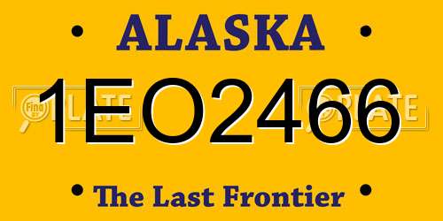 1EO2466 Alaska License Plate