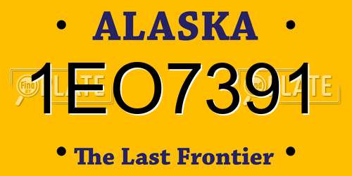 1EO7391 Alaska License Plate