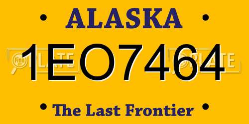 1EO7464 Alaska License Plate
