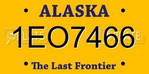1EO7466 Alaska License Plate