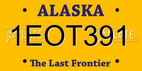 1EOT391 Alaska License Plate