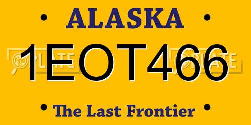1EOT466 Alaska License Plate