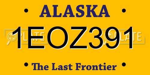 1EOZ391 Alaska License Plate