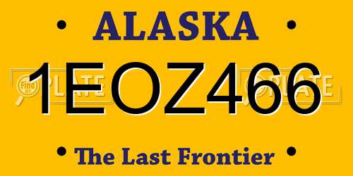 1EOZ466 Alaska License Plate
