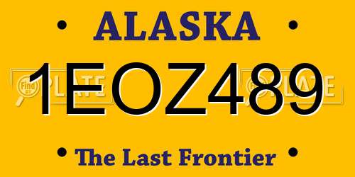 1EOZ489 Alaska License Plate
