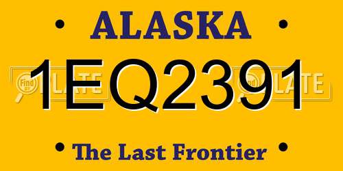 1EQ2391 Alaska License Plate