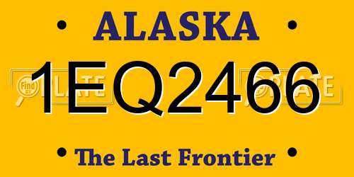 1EQ2466 Alaska License Plate