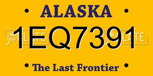 1EQ7391 Alaska License Plate