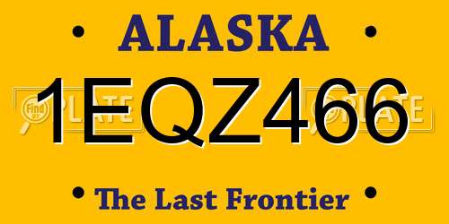 1EQZ466 Alaska License Plate