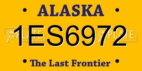 1ES6972 Alaska License Plate