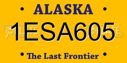 1ESA605 Alaska License Plate