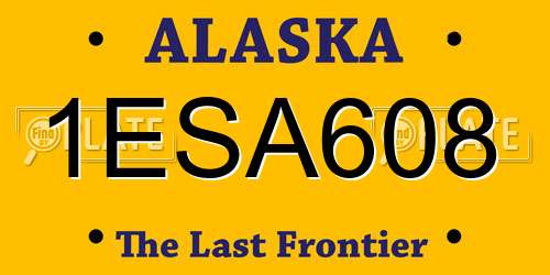 1ESA608 Alaska License Plate