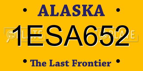 1ESA652 Alaska License Plate