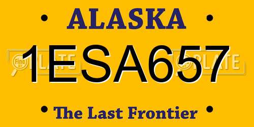 1ESA657 Alaska License Plate