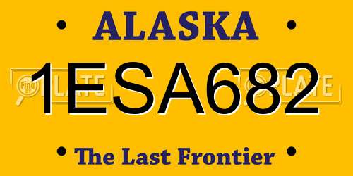 1ESA682 Alaska License Plate