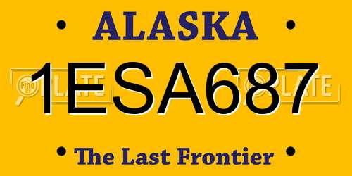 1ESA687 Alaska License Plate