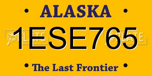 1ESE765 Alaska License Plate