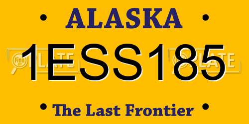 1ESS185 Alaska License Plate