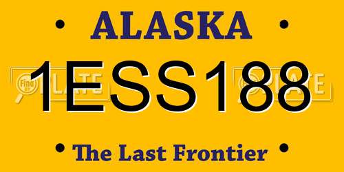 1ESS188 Alaska License Plate