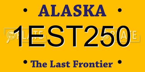 1EST250 Alaska License Plate