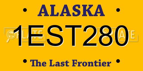 1EST280 Alaska License Plate