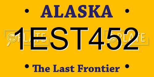 1EST452 Alaska License Plate