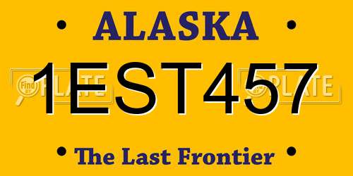 1EST457 Alaska License Plate