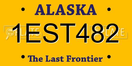 1EST482 Alaska License Plate