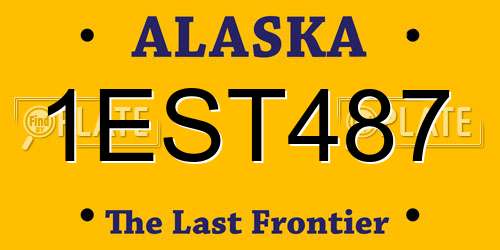 1EST487 Alaska License Plate