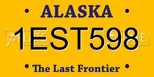 1EST598 Alaska License Plate