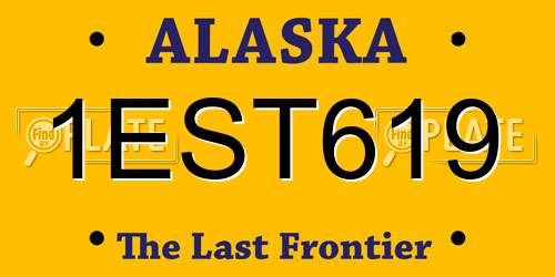 1EST619 Alaska License Plate