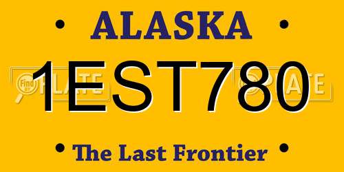 1EST780 Alaska License Plate
