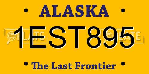 1EST895 Alaska License Plate