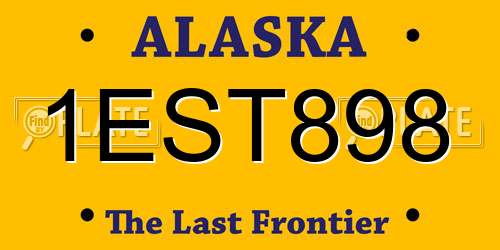 1EST898 Alaska License Plate
