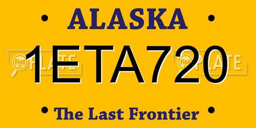 1ETA720 Alaska License Plate