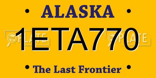1ETA770 Alaska License Plate