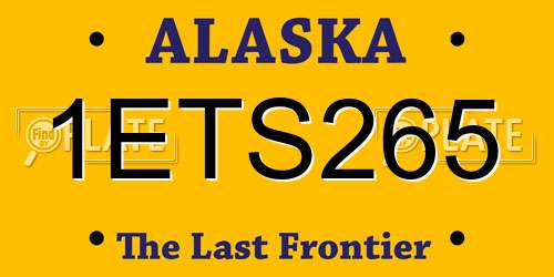 1ETS265 Alaska License Plate