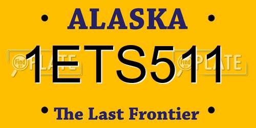 1ETS511 Alaska License Plate