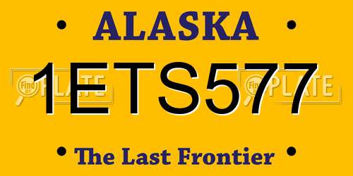 1ETS577 Alaska License Plate