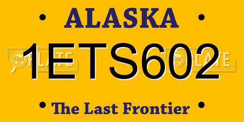 1ETS602 Alaska License Plate