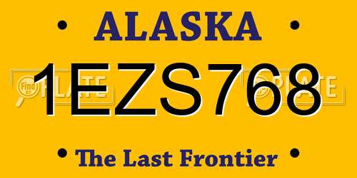 1EZS768 Alaska License Plate
