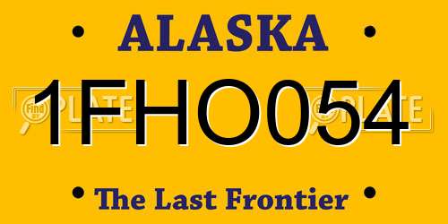 1FHO054 Alaska License Plate