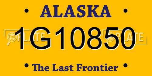 1G10850 Alaska License Plate
