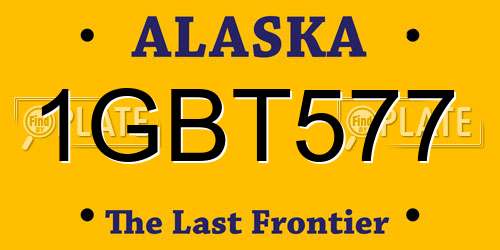 1GBT577 Alaska License Plate